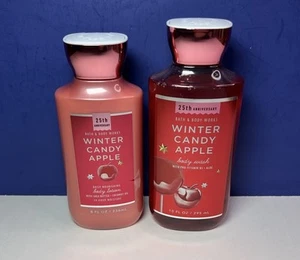 Bath & Body Works 25th Winter Candy Apple 8oz Body Lotion & 10oz Body Wash - Picture 1 of 5