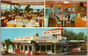ORMOND BEACH, Florida Postcard QUICK N' TASTY COFFEE SHOP Fast Food Restaurant - Picture 1 of 2