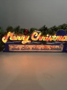 VTG Holiday Workshop 92 Light Electronic Greetings Merry Christmas Display Sign - Picture 1 of 7