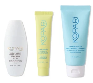Kopari 3 piezas: Gel Limpiador, spf50 Protector Solar Mineral, Vitamina C Hidratante trvl talla - Imagen 1 de 5