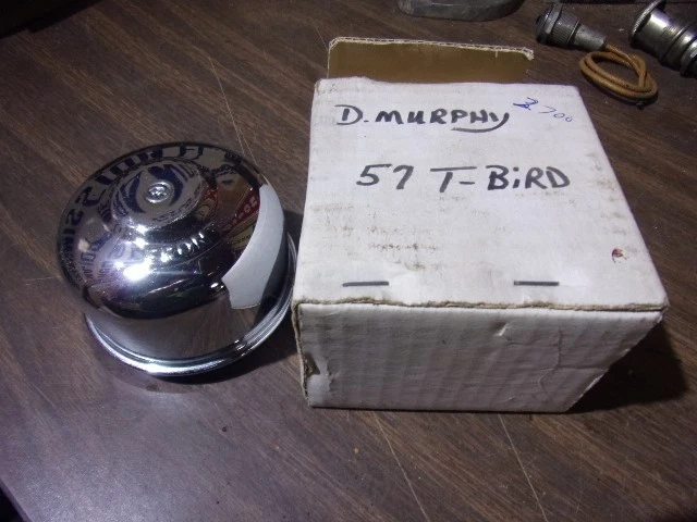 NORS 1957 Ford,Thunderbird Y-Block 312 Oil Filler Breather Cap Chrome - Image 1 of 3