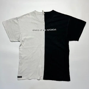 Camiseta Grandson Death of an Optimist L Shirt blanca negra banda made in USA - Imagen 1 de 5