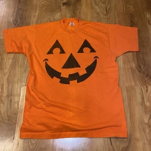 Vintage Orange Jack O Lantern Shirt Pumpkin Single Stitch Fruit of the Loom XL - Bild 1 von 8