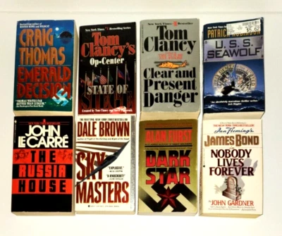 Lot of 9 Spy/Techno-Thriller/Mystery books 007 Clancy LeCarre Furst Kellerman - Image 1 of 4