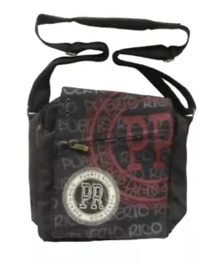 Robin Ruth PUERTO RICO Black Unisex Messenger Crossbody Shoulder Bag Big Size - Picture 1 of 6