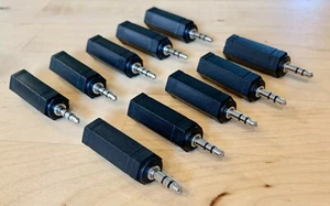 10 Pc 1/4" Female Jack to 3.5mm 1/8" Male Plug Stereo Headphone Audio Adapter - Picture 1 of 3