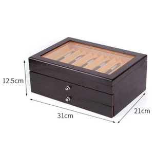 34 Slot Fountain Pen Holder Wooden Display Case Organizer Collector Storage Box. - Picture 1 of 32