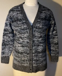 Athleta Westlake strukturierte Merino Wolle Fischer grau Strickjacke Large - Bild 1 von 7