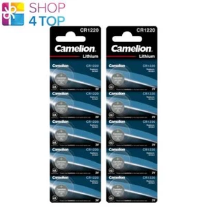10 BATERÍAS CAMELION CR1220 LITIO 3V COIN CELL DL1220 5BL EXP 2032 NUEVAS - Imagen 1 de 1