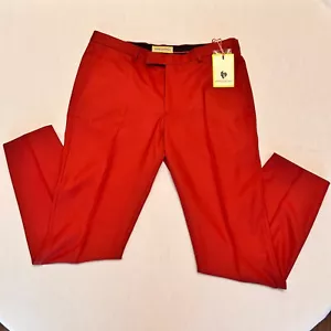 Noose & Monkey Men's Slim Pants Size 34S, 30” Inseam. Slimming Burgundy Unique - Picture 1 of 4
