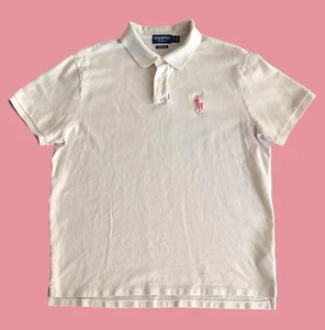 Camisa Polo Ralph Lauren Rosa Pony Conciencia del Cáncer de Mama Personalizada Calce Ajustado XL - Imagen 1 de 6