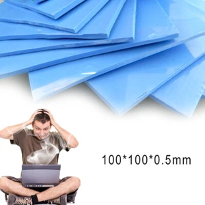 1Pc GPU CPU Heatsink Cooling Thermal Conductive Silicone Pad Blue, - Afbeelding 1 van 12
