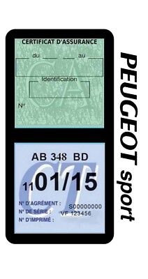 PEUGEOT SPORT VD45 étui 2 Poche Vignette Assurance Assurdhésifs® Stickers Auto • 12.27€