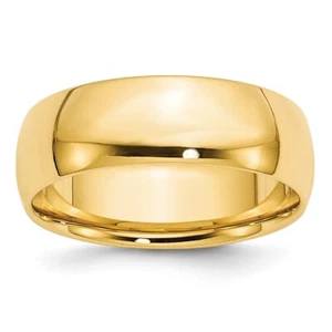 10k Yellow Gold 7mm Lightweight Comfort Fit Wedding Band Ring Size 8 - Picture 1 of 3