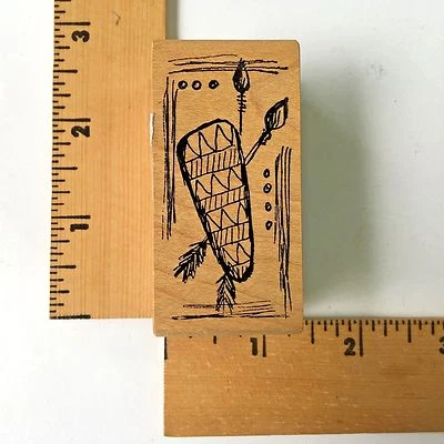 Estampillas de goma magenta - Escudo nativo y flecha rectángulo 37055.G - NUEVAS Foto 1 de 2