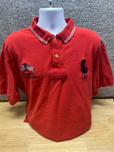 Vtg Polo Ralph Lauren 2XB Big Great Britain vs United States Big Pony Crest Flag - Picture 1 of 14