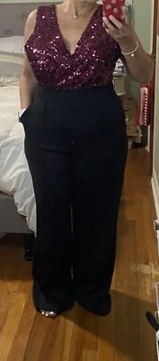 Sexy Mono Harlyn XL Lentejuelas Fiesta de Vacaciones Cócteles Corbata Negra Boda Elegante Foto 1 de 4