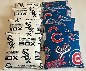 CHICAGO WHITE SOX & CUBS CORNHOLE SITZSÄCKE 8ER SET ALLWETTER WASCHBAR  - Bild 1 von 1