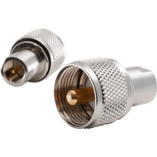 FME MALE to UHF PL259 MALE ADAPTOR TYPE PLUG GOLD PIN CB HAM RADIO COAX CABLE - Image 1 of 1