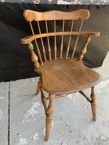 Ethan Allen Solid Maple & Birch #459 Early American Chair 30" Comb-Back Mate's Cover
