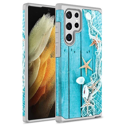 For Samsung Galaxy S22 Ultra Hybrid Graphic Colorful Armor Case - Image 1 of 4