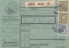 Paketkarte 1948: Wesel Tannenh&#228;uschen nach Haar, Wertkarte, bes. Formular