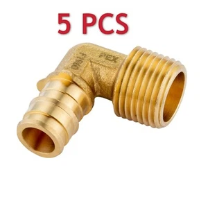 Efield 5 Stück Pex-A 1/2"x1/2" Außengewinde NPT Winkel Erweiterung Messing Fittinge, bleifrei - Bild 1 von 3