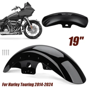 Vivid Black 19'' Front Fender For Harley Touring Electra Road Glide 2014-2024 - Picture 1 of 9