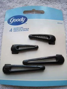 4 Goody Plastic Salon Clips Spring Backs Secure Hair Section Dark Black Red 2002 - Picture 1 of 14