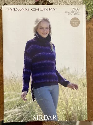 Womens Chunky Jumper Knitting Pattern 32-54” Sirdar 7489 - Image 1 of 2