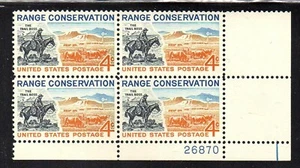 #1176 - 4¢ Range Conservation Issue - MNH Plate Block 4 - Picture 1 of 1
