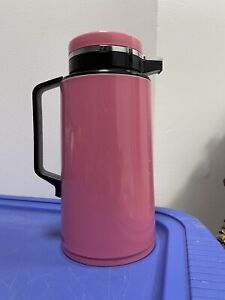 Crown Corning Thermique Pink Coffee Carafe Insulated Thermos Serve ware Vintage
