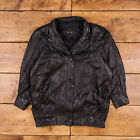 Vintage Pelle Leather Jacket M 90S Black Womens Button
