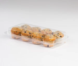 OPS Plastic Tray Food Container Clear 13.375" L x 6.75 W x 2.625" D | 250/Case - Picture 1 of 2