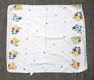 Vtg Riegel Sesame Street Baby Big Bird Cookie Monster Receiving Square Blanket - Image 1 of 4