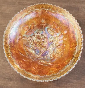 vintage carnival glass Rose bowl - Picture 1 of 5