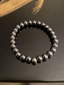 DeMarcus Alexan 8mm Black Hematite Bead Bracelet - Picture 1 of 3