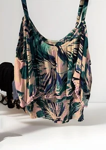 Torrid Crinkle Gauze Crop Top W/ruffle With Adjustable Straps Size 1(14/16) - Picture 1 of 4