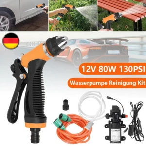 12V Druckwasserpumpe Selbstansaugende Wasserpumpe Hochdruck Reinigung Kit Set - Bild 1 von 13