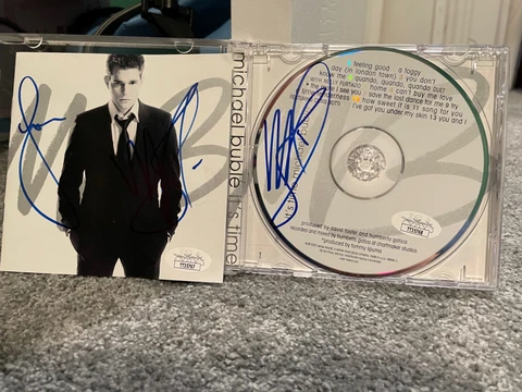 Michael Buble signed JSA COA CD+CD Cover 2 autographs bas psa Cover