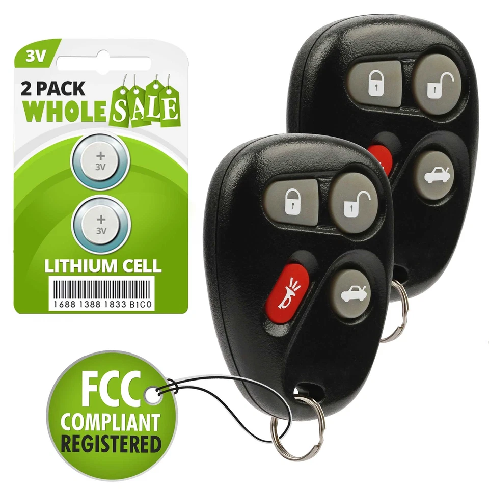 2 Replacement For 2001 2002 2003 2004 2005 Pontiac Bonneville Key Fob Remote - Image 1 of 4