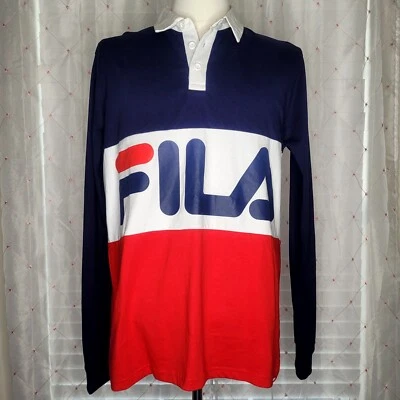 NWT Sz L Fila Harley Rugby Polo Long Sleeve Shirt Bloke Streetwear Urban Wear - Image 1 of 4