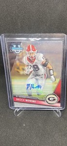 BROCK BOWERS 2023 Bowman University Chrome Rookie RC AUTO SP UGA Stud TE Nice!