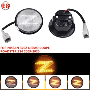 2x Luz de señalización lateral LED secuencial dinámica transparente para Nissan 370Z 2009-2020 - Imagen 1 de 5
