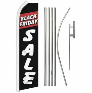 "BLACK FRIDAY SALE" Advertising Super Flag & Pole Kit deal discount clearance - Picture 1 of 16