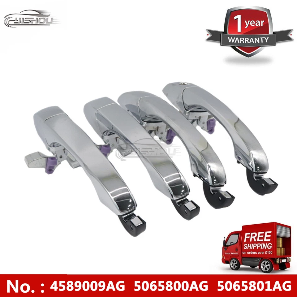 Manijas de puerta cromadas 5065801AG para Chrysler 300 300C Dodge Magnum 2005-2010 4 un. Foto 1 de 4