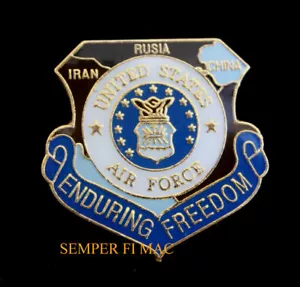SOMBRERO DE LIBERTAD DURADERA DE LA FUERZA AÉREA DE ESTADOS UNIDOS PIN OEF USAF AFB AFB Afganistán OSAMA OBL REGALO - Imagen 1 de 12