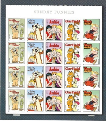 2010 USPS Sunday Funnies Stamp Sheet (see description) - Image 1 of 2