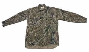 Vintage Mossy Oak Camo Button Up Shirt Size L Foliage Cotton Pockets USA Made - Picture 1 of 17