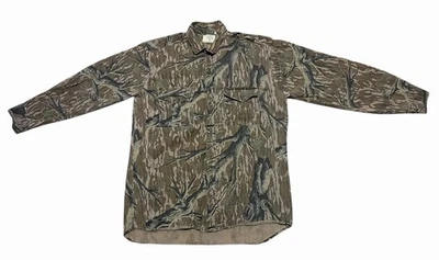 Vintage Mossy Oak Camo Button Up Shirt Size L Foliage Cotton Pockets USA Made - Image 1 of 4